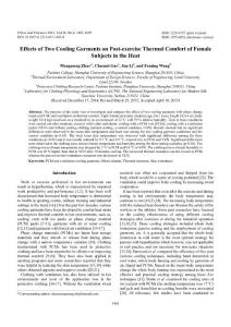 effects of two cooling garments on post-exercise thermal comfort of female subjects in the heat