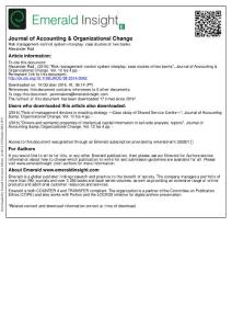 risk management–control system interplay case studies of two banks