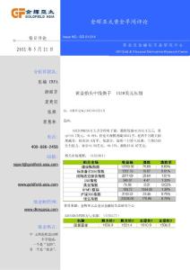 金輝亞太黃金早間評論20110511