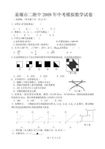 姜堰市二附中2009年中考模拟数学试卷