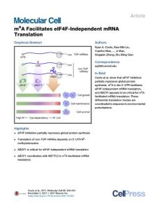 m6A-Facilitates-eIF4F-Independent-mRNA-Translation_2017_Molecular-Cell