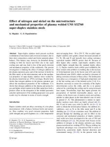 Effect of nitrogen and nickel on the microstructure