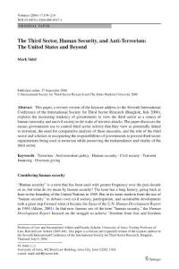 国外英语论文：The Third Sector, Human Security, and Anti-Terrorism： The United States and Beyond