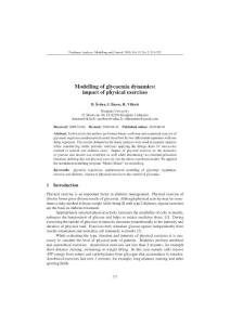 1 Modelling of glycaemia dynamics impact of physical exercises