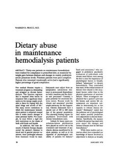 dietary abuse in maintenance hemodialysis patients