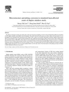 30-Microstructure and pitting corrosion in simulated heat-affected zones of duplex stainless steels