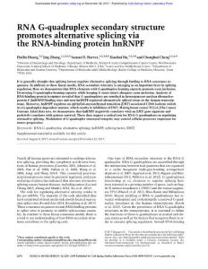 Genes Dev.-2017-Huang-2296-309-RNA G-quadruplex secondary structure promotes alternative splicing via the RNA-binding protein hnRNPF