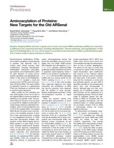 Aminoacylation-of-Proteins--New-Targets-for-the-Old-ARSe_2018_Cell-Metabolis