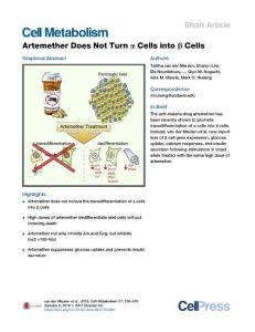 Artemether-Does-Not-Turn---Cells-into---Cells_2018_Cell-Metabolism