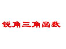 九年級數學銳角三角函數復習1