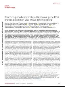 nbt.4005-Structure-guided chemical modification of guide RNA enables potent non-viral in vivo genome editing