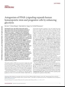 nm.4477-Antagonism of PPAR-γ signaling expands human hematopoietic stem and progenitor cells by enhancing glycolysis