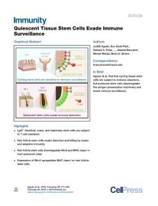 Quiescent-Tissue-Stem-Cells-Evade-Immune-Surveillance_2018_Immunity