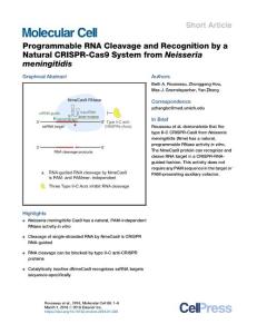 Programmable-RNA-Cleavage-and-Recognition-by-a-Natural-CRISPR-_2018_Molecula
