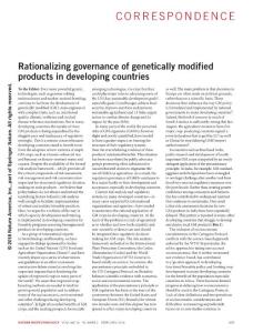 nbt.4069-Rationalizing governance of genetically modified products in developing countries