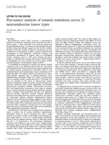 cr2018-Pan-cancer analysis of somatic mutations across 21 neuroendocrine tumor types