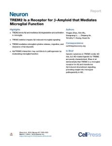 TREM2-Is-a-Receptor-for---Amyloid-that-Mediates-Microglial-Functi_2018_Neuro