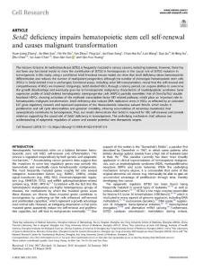 cr.2018-Setd2 deficiency impairs hematopoietic stem cell self-renewal and causes malignant transformation
