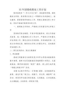 XX年团委政教处工作计划_0