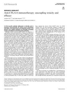 cr.2018-Anti-CTLA-4 immunotherapy- uncoupling toxicity and efficacy