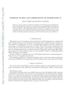 201603.06893v2 Moments of zeta and correlations of divisor-sums - IV