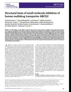 nsmb.2018-Structural basis of small-molecule inhibition of human multidrug transporter ABCG2