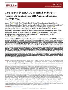 nm.2018-Carboplatin in BRCA1-2-mutated and triple-negative breast cancer BRCAness subgroups- the TNT Trial