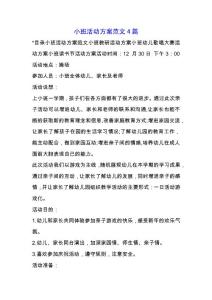 小班活動方案范文4篇.docx