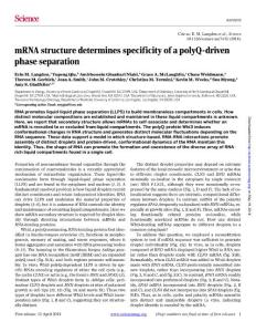 science-2018-mRNA structure determines specificity of a polyQ-driven phase separation