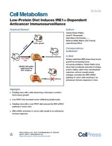 Low-Protein-Diet-Induces-IRE1--Dependent-Anticancer-Immuno_2018_Cell-Metabol