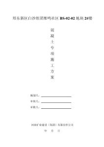 鄭東新區白沙組團雁鳴社區混凝土專項施工方案