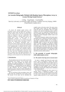 An Acoustic Holography Method with Random Sparse Microphone Array to Locate Moving Sound Sources