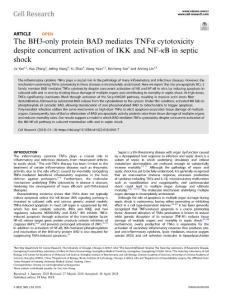cr.2018-The BH3-only protein BAD mediates TNFα cytotoxicity despite concurrent activation of IKK and NF-κB in septic shock