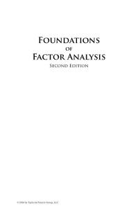 Foundations of Factor Analysis, Second Edition-Chapman and Hall_CRC (2009)
