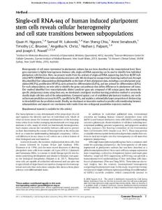 Genome Res.-2018-Nguyen-Single-cell RNA-seq of human induced pluripotent stem cells reveals cellular heterogeneity and cell state transitions between subpopulations