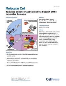 Targeted-Enhancer-Activation-by-a-Subunit-of-the-Integrato_2018_Molecular-Ce