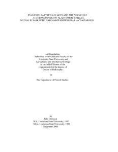 JEAN-PAUL SARTRES LES MOTS AND THE NOUVELLES AUTOBIOGRAPHIES