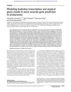 Genome Res.-2018-Lomsadze-1079-89-Modeling leaderless transcription and atypical genes results in more accurate gene prediction in prokaryotes