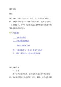 通信工程專業(yè)介紹