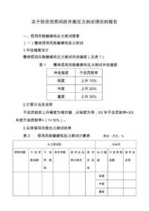 不良贷款风险压力测试报告