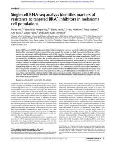 Genome Res.-2018-Ho-Single-cell RNA-seq analysis identifies markers of resistance to targeted BRAF inhibitors in melanoma cell populations
