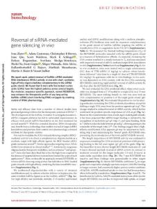 nbt.4136-Reversal of siRNA-mediated gene silencing in vivo