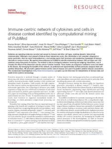 nbt.4152-Immune-centric network of cytokines and cells in disease context identified by computational mining of PubMed