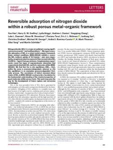 nmat.2018-Reversible adsorption of nitrogen dioxide within a robust porous metal–organic framework