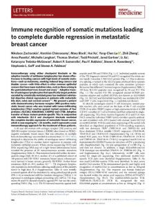 nm.2018-Immune recognition of somatic mutations leading to complete durable regression in metastatic breast cancer