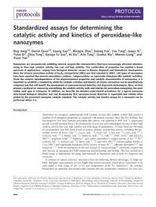 nprot.2018-Standardized assays for determining the catalytic activity and kinetics of peroxidase-like nanozymes