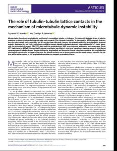 nsmb.2018-The role of tubulin–tubulin lattice contacts in the mechanism of microtubule dynamic instability