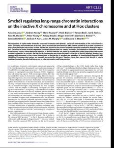 nsmb.2018-Smchd1 regulates long-range chromatin interactions on the inactive X chromosome and at Hox clusters