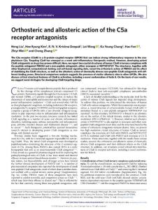 nsmb.2018-Orthosteric and allosteric action of the C5a receptor antagonists