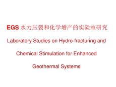 Laboratory Studies on Hydro-fracturing and Chemical Stimulation for Enhanced Geothermal Systems